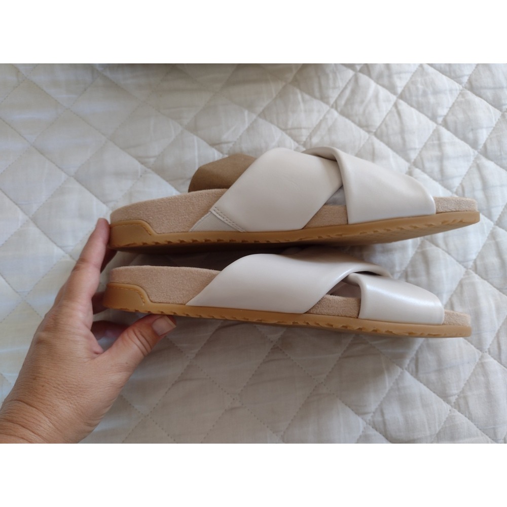 New VIONIC Etna Slide Sandal Sea Salt Leather Sz US 9.5 Minimalist Comfort - Picture 4 of 7